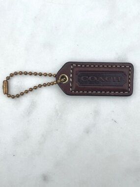 COACH Vintage Leather Hang Tag, Brown